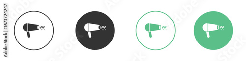 Hair dryer icon for design and web.