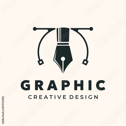 pen nib vintage logo vector minimalist illustration design, pen graphic logo design