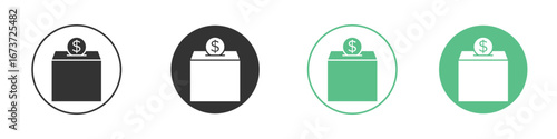 Donation box icon for design and web.