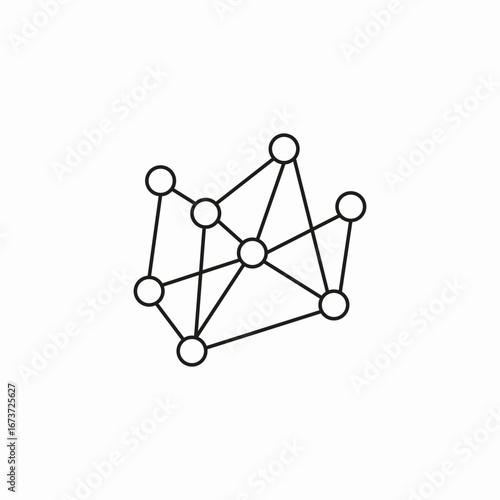 complex network graph icon sign vector