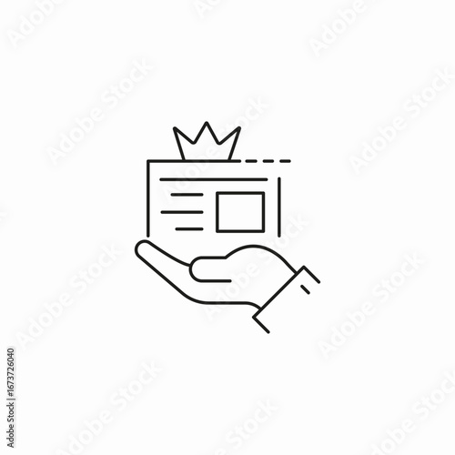 hand holding certificate icon sign vector