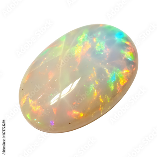 Stunning Oval Opal Gemstone: Natural Play of Color & Light