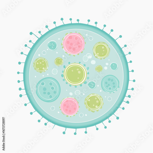 Microscopic Cell Structure A Detailed Vector Illustration