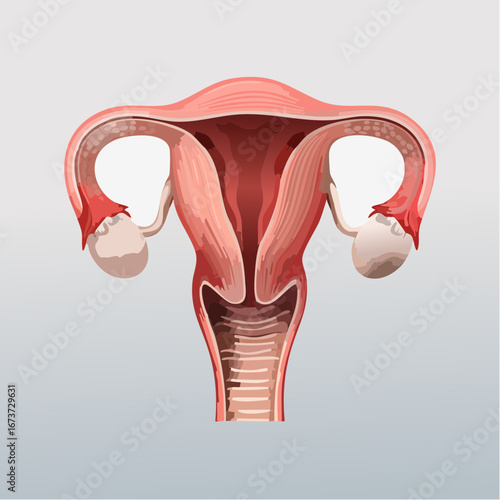 Female Reproductive System Anatomy Illustration