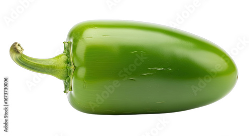 single jalapeno pepper a vibrant green jewel, spicy promise
