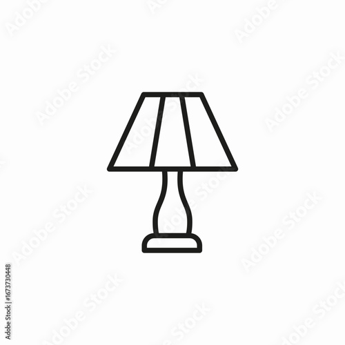 bedroom table lamp icon sign vector