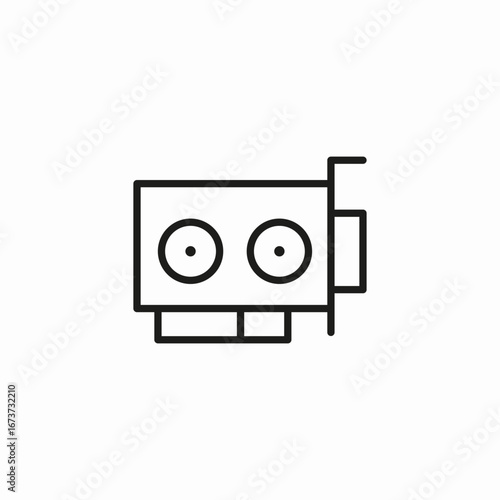 video card ports icon sign vector