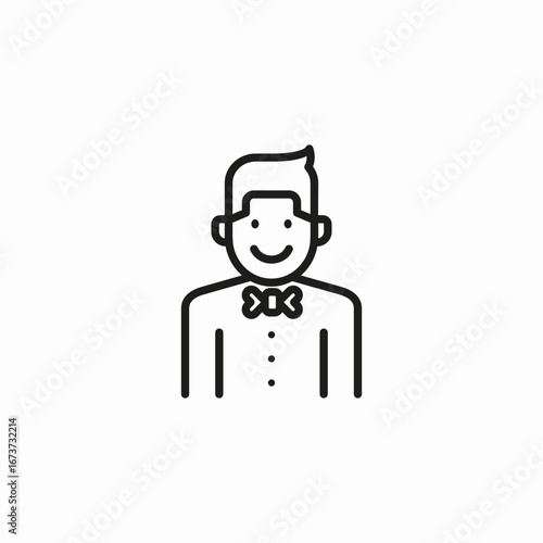 waiter servant icon sign vector