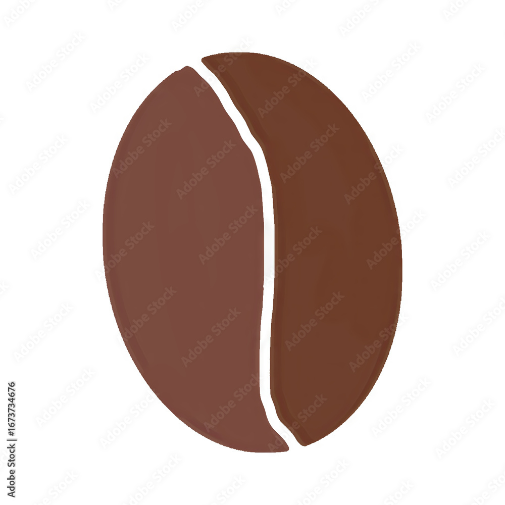 Fototapeta premium Coffee bean illustration in flat style with brown tones 
