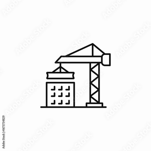 building construction crane icon sign vector