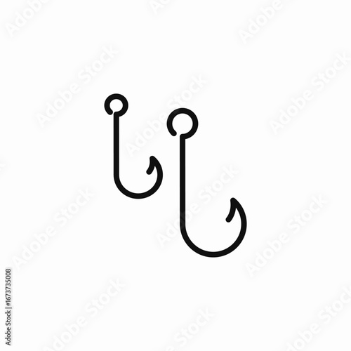 double fishing hooks icon sign vector