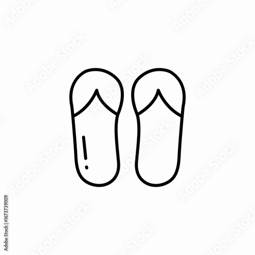 casual flip flops icon sign vector