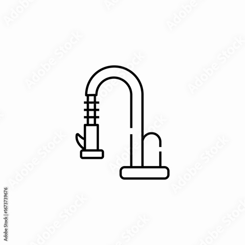 kitchen faucet silver  icon sign vector