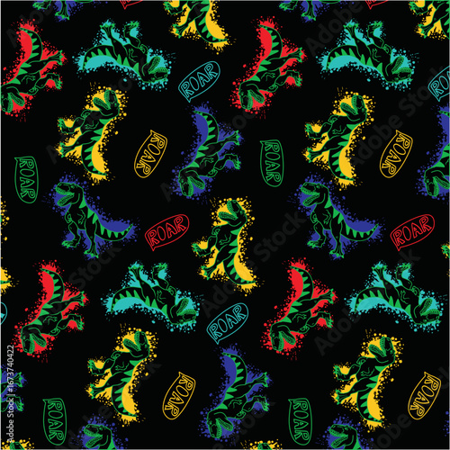 dinosaurus full black and red...