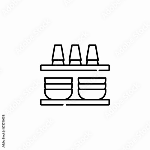 shelves dishes icon icon sign vector