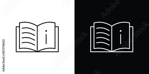 guide book icons. simple, stroke, black icons