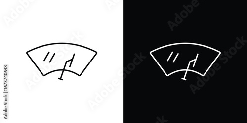 car windscreen icons. simple, stroke, black icons