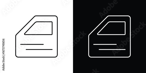 car door icons. simple, stroke, black icons