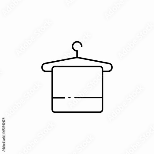 towel hanger laundry icon sign vector