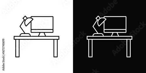 Workspace icons. simple, stroke, black icons