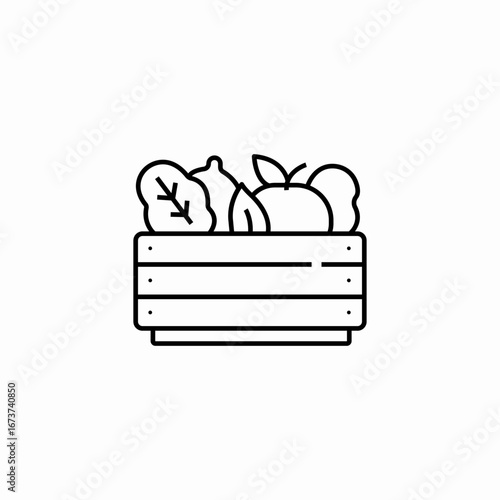 wooden crate produce  icon sign vector