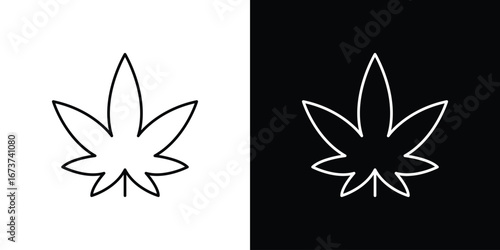 Weed icons. simple, stroke, black icons