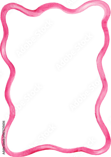 Watercolor Pink Wavy Frame