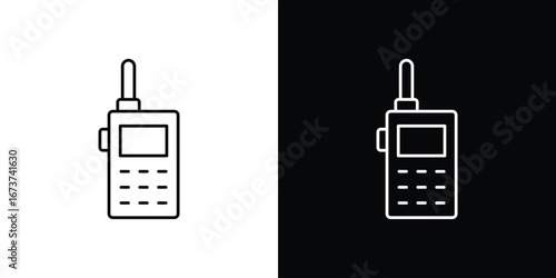 Two way radio icons. simple, stroke, black icons