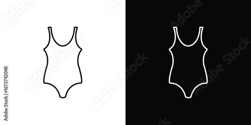 Swimsuit icons. simple, stroke, black icons