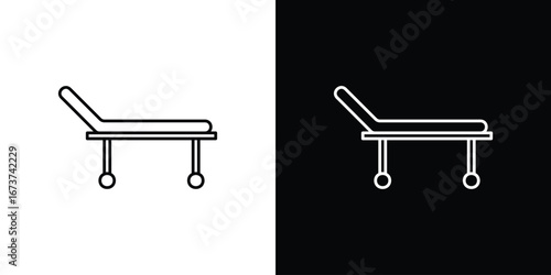 Stretcher icons. simple, stroke, black icons
