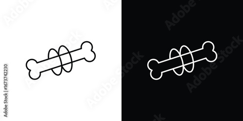 Strong healthy bones icons. simple, stroke, black icons