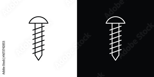 Screws icons. simple, stroke, black icons