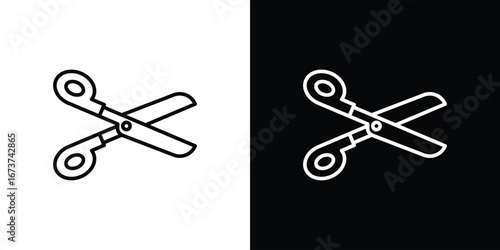 Scissors icons. simple, stroke, black icons