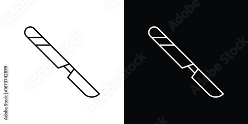 Scalpel icons. simple, stroke, black icons