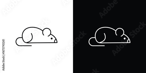 Rat icons. simple, stroke, black icons