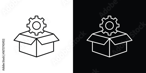 Product management icons. simple, stroke, black icons