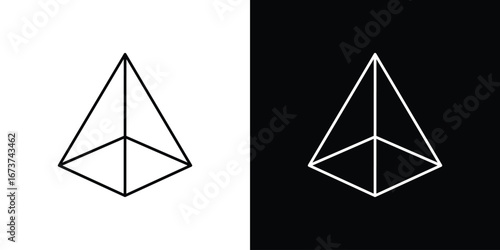 Prism icons. simple, stroke, black icons
