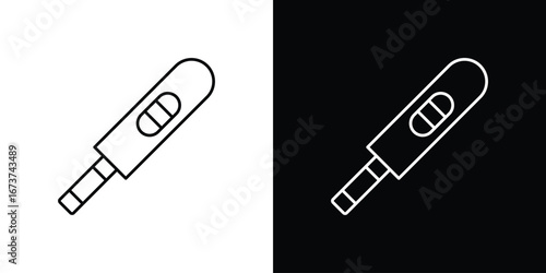 Pregnancy test icons. simple, stroke, black icons