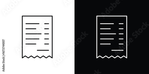 Paper receipt icons. simple, stroke, black icons