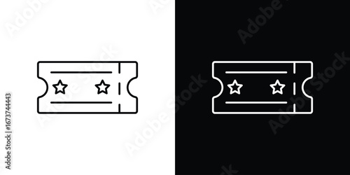 Movie ticket icons. simple, stroke, black icons