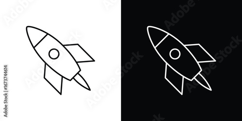 Missile icons. simple, stroke, black icons