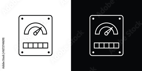 Meter icons. simple, stroke, black icons