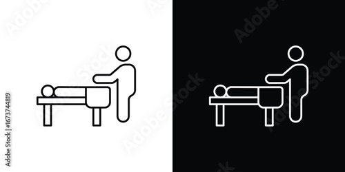 Massage icons. simple, stroke, black icons