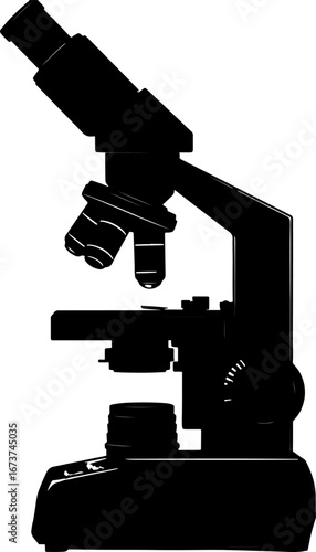 Vector isolated illustration of microscope silhouette