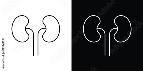 Kidney icons. simple, stroke, black icons