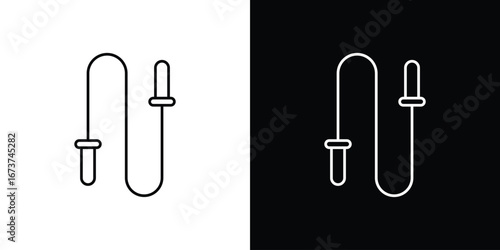 Jump rope icons. simple, stroke, black icons