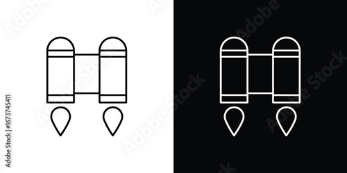 Jetpack icons. simple, stroke, black icons