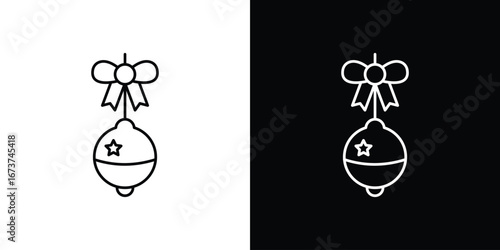 Jingle bell icons. simple, stroke, black icons