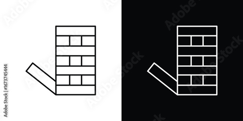 Jenga icons. simple, stroke, black icons