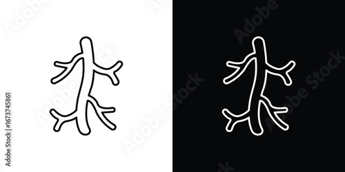 Human artery icons. simple, stroke, black icons